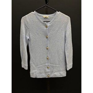 Cortland Park Uptown Girl Light Blue Cashmere Cardigan Sweater